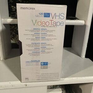 Memorex 120 minute VHS Cassettes, Blank, 5‎ Pack, 6HR EP T-120 RV 120 New Media